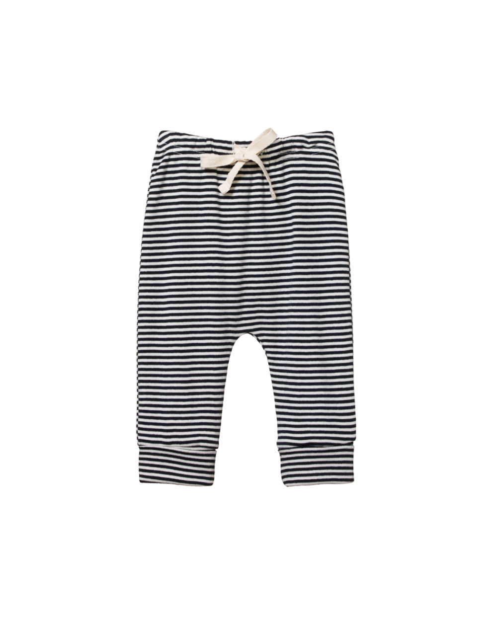 Organic Cotton Drawstring Pants - Navy Stripe