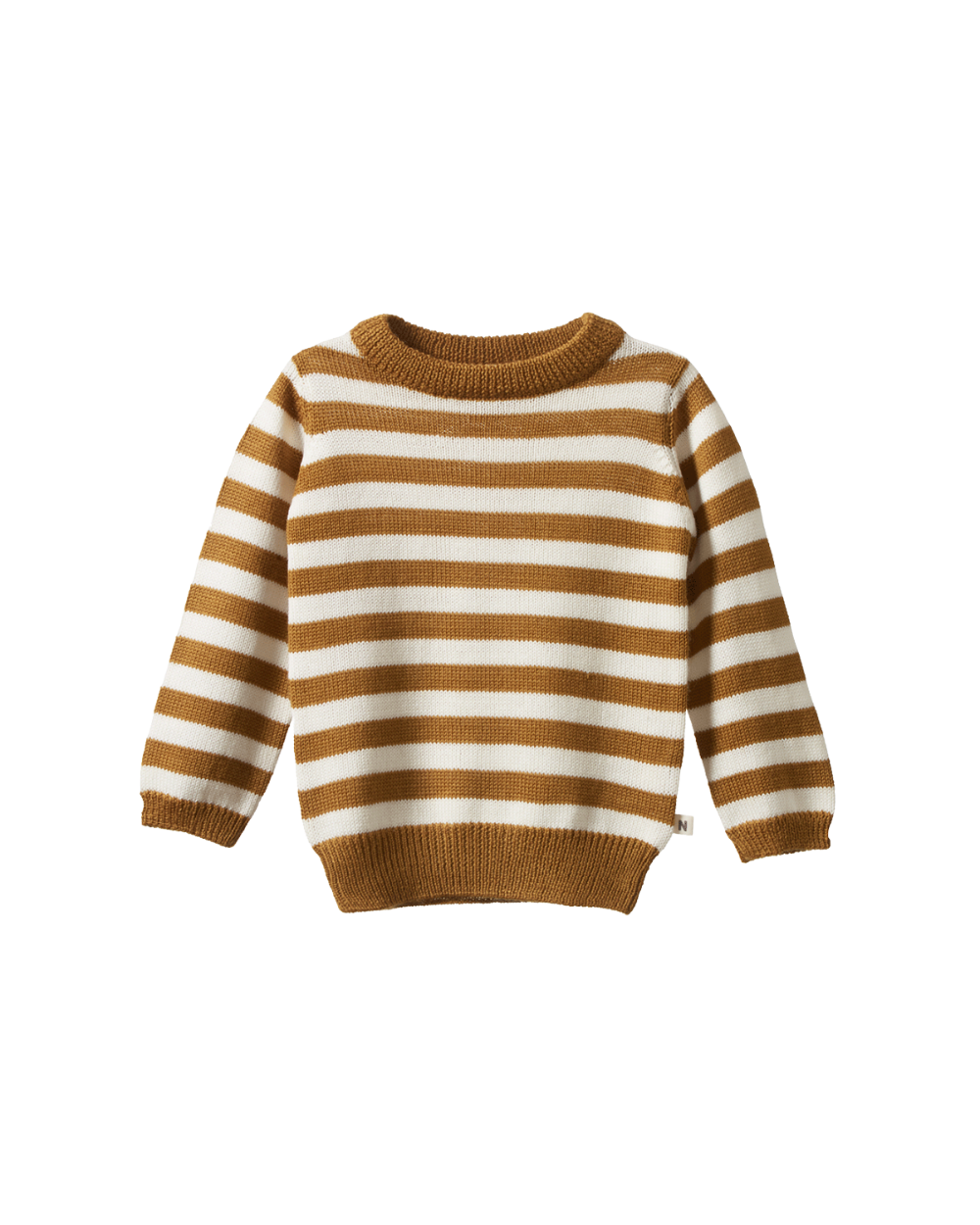 Merino Knit Pullover - Toffee Bold Stripe