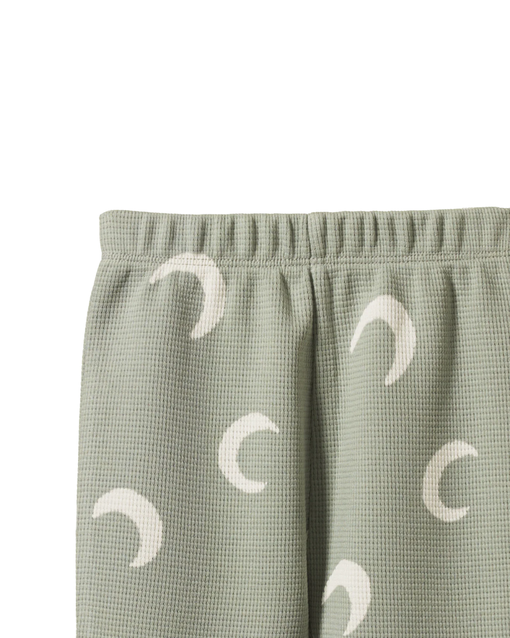 Longsleeve Waffle Pyjamas - Crescent Print