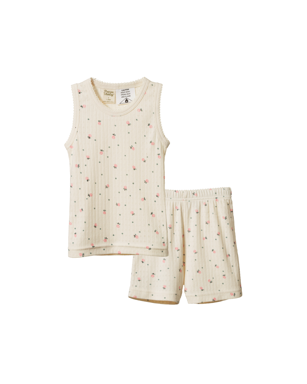 Pointelle Singlet Pyjama Set - Posey Blossom Print