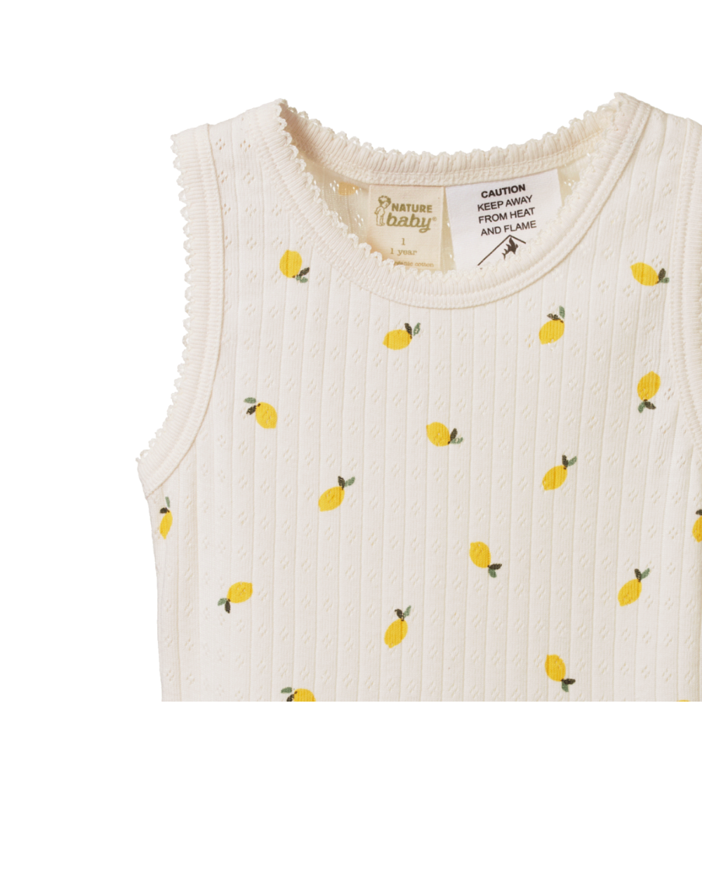 Pointelle Singlet Pyjama Set - Lemon Print