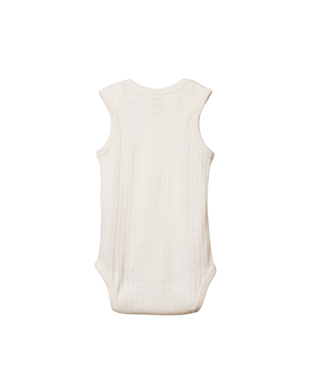 Organic Cotton Pointelle Singlet Bodysuit - Natural