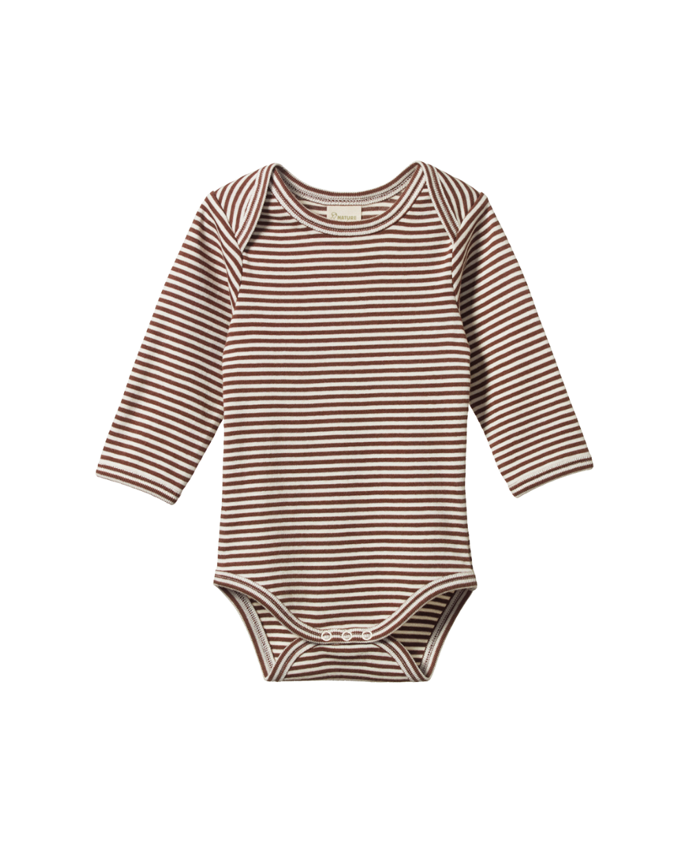 Organic Cotton Longsleeve Bodysuit - Pinecone Stripe