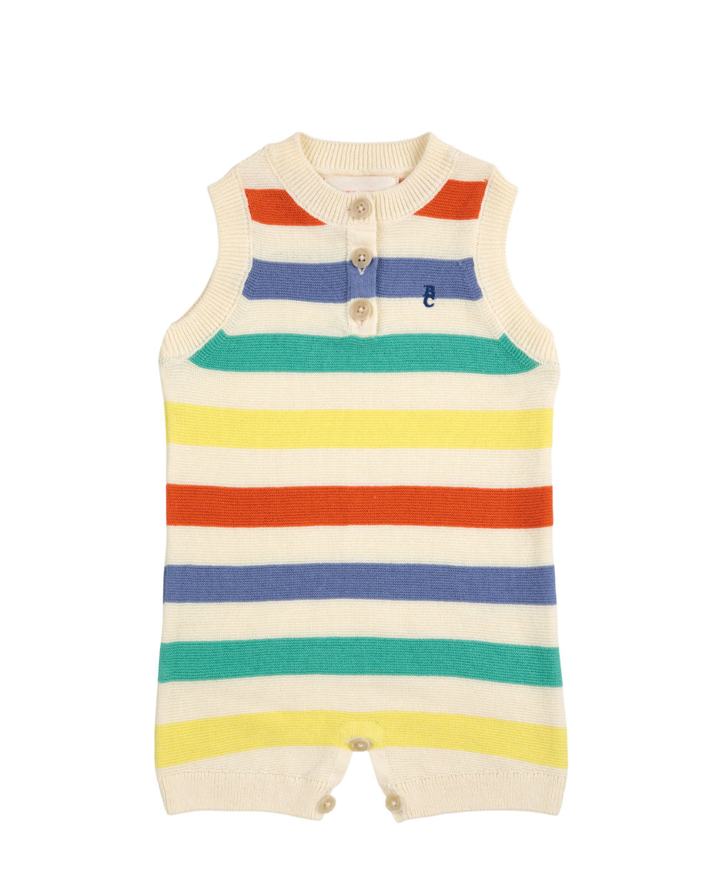 Multicoloured Striped Knitted Playsuit