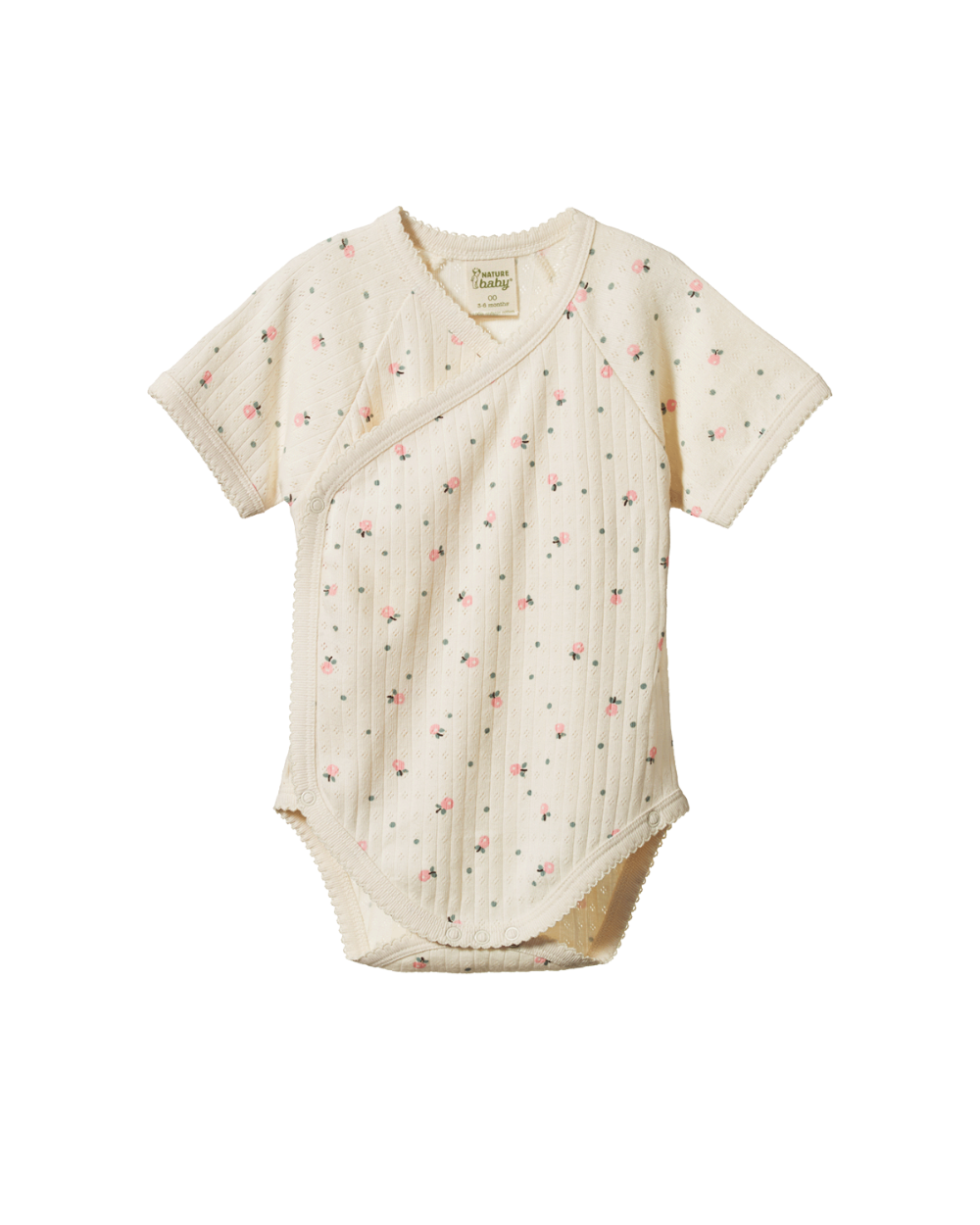 Pointelle Shortsleeve Kimono Bodysuit - Posey Blossom