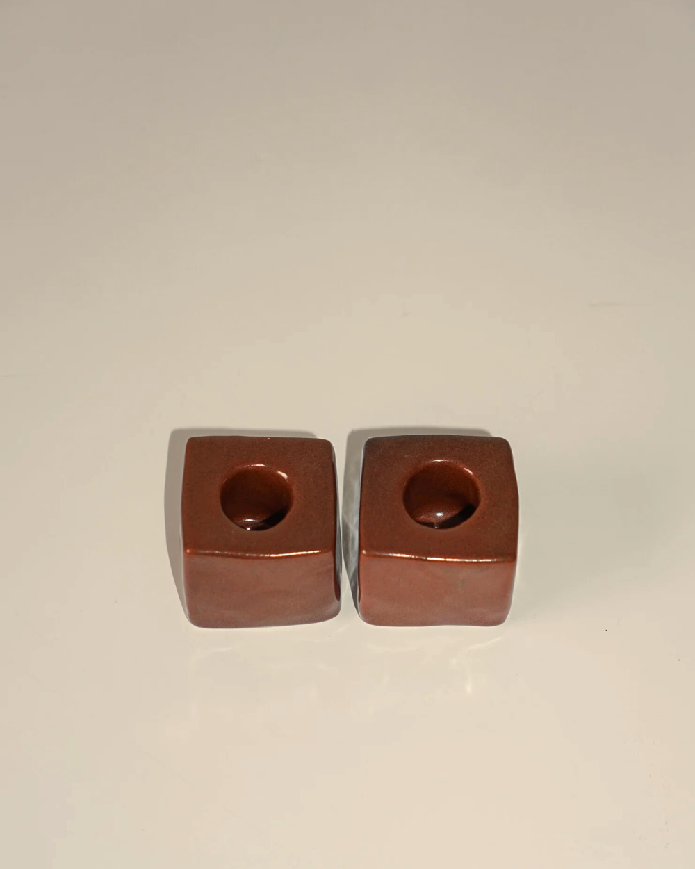 Candle Holder Mini Square - Red Ash