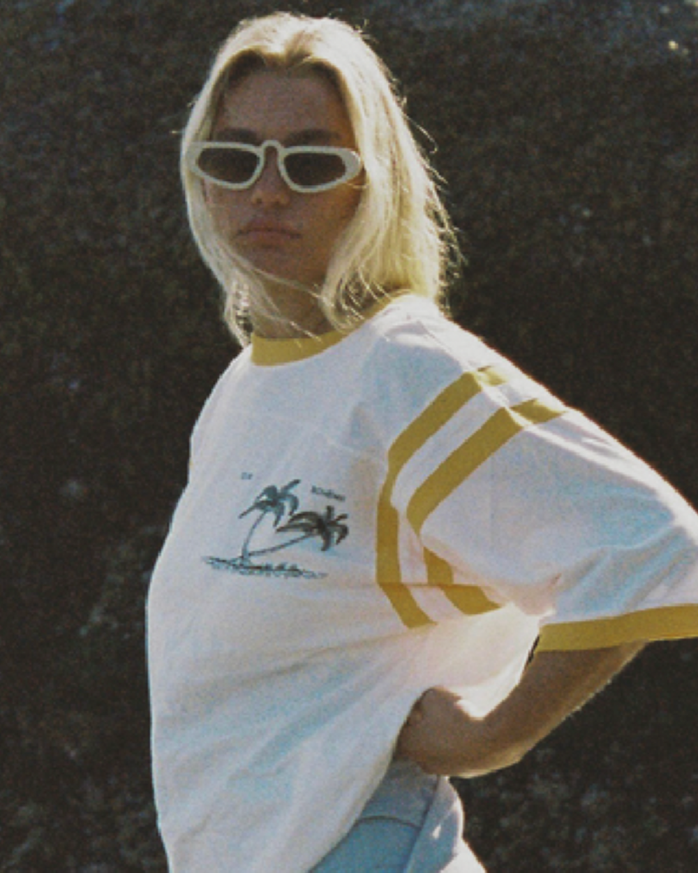 The Tourist Tee - White/Yellow