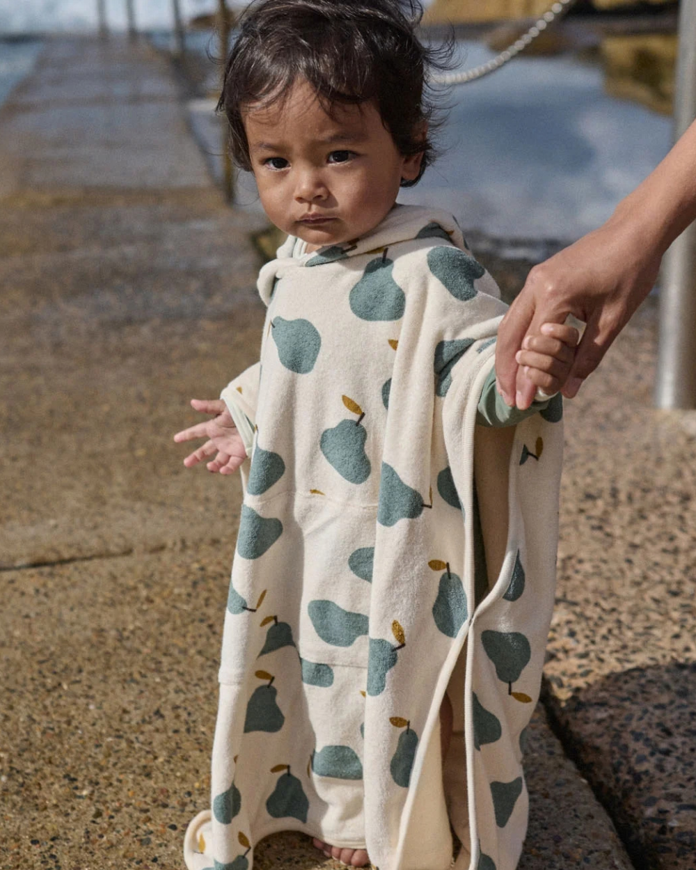 Hooded Poncho Towel - Pear Print