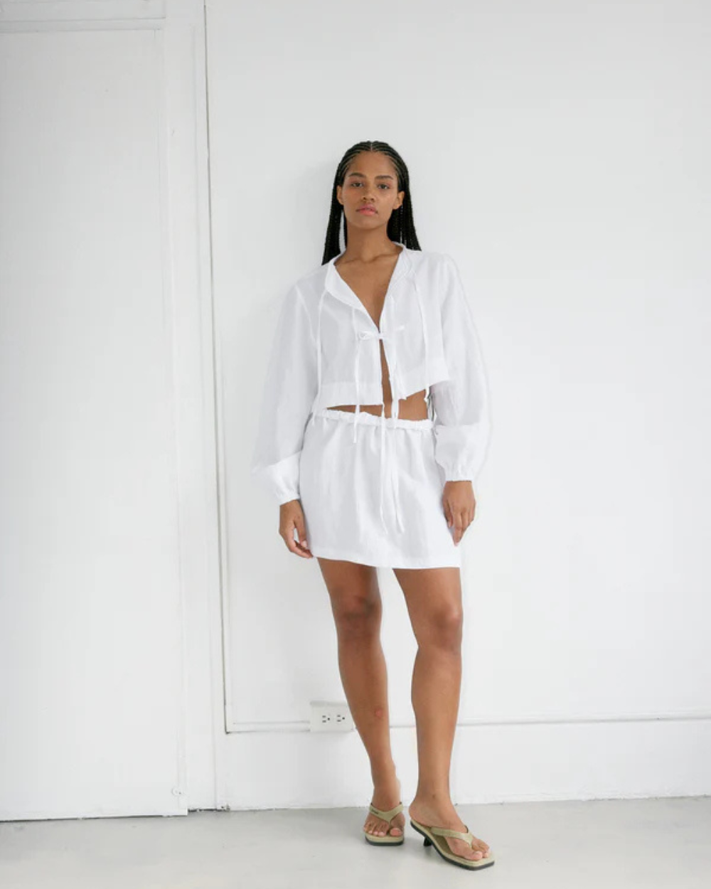 The Mini Skirt - White Linen
