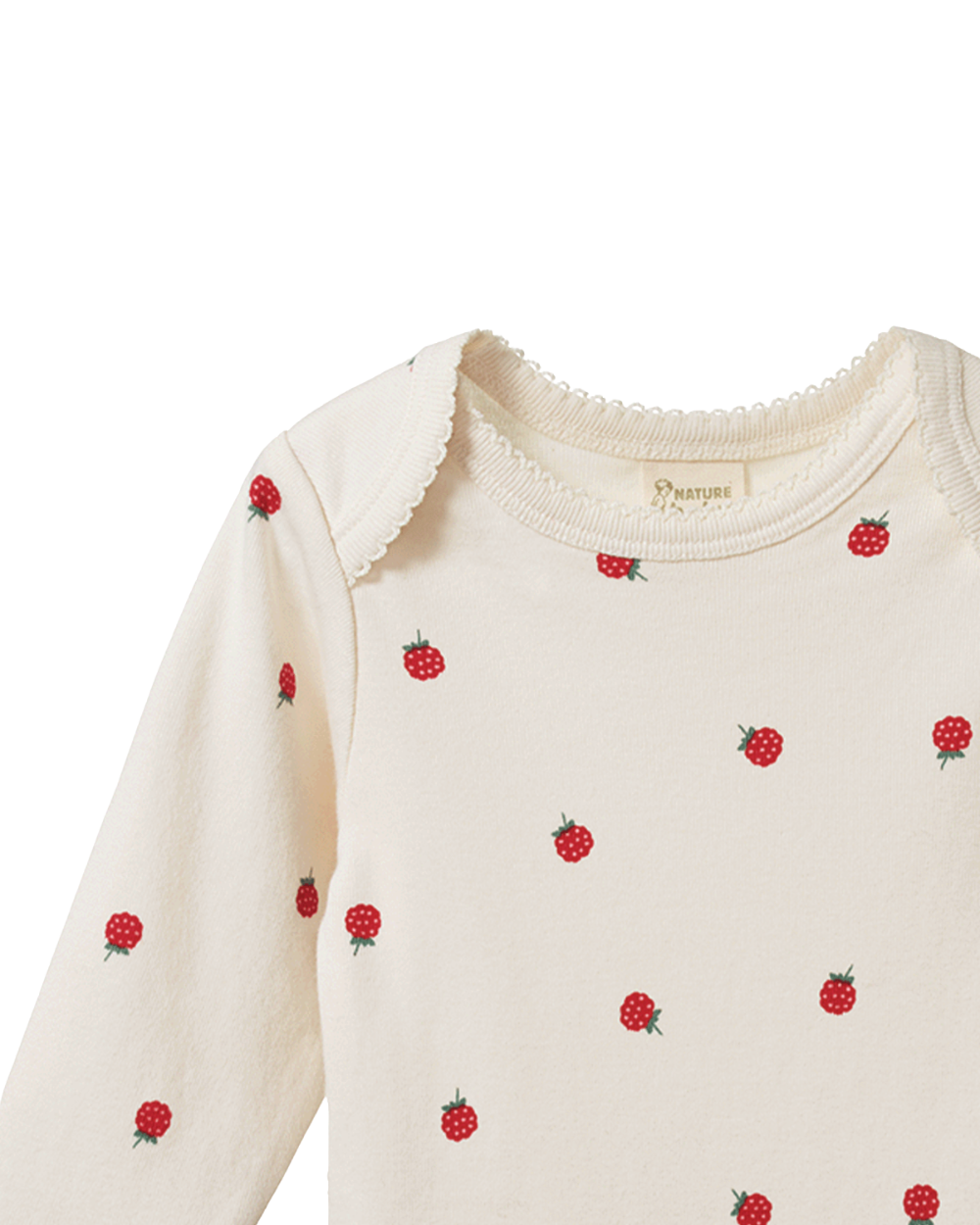 Organic Cotton Longsleeve Bodysuit - Raspberry Print