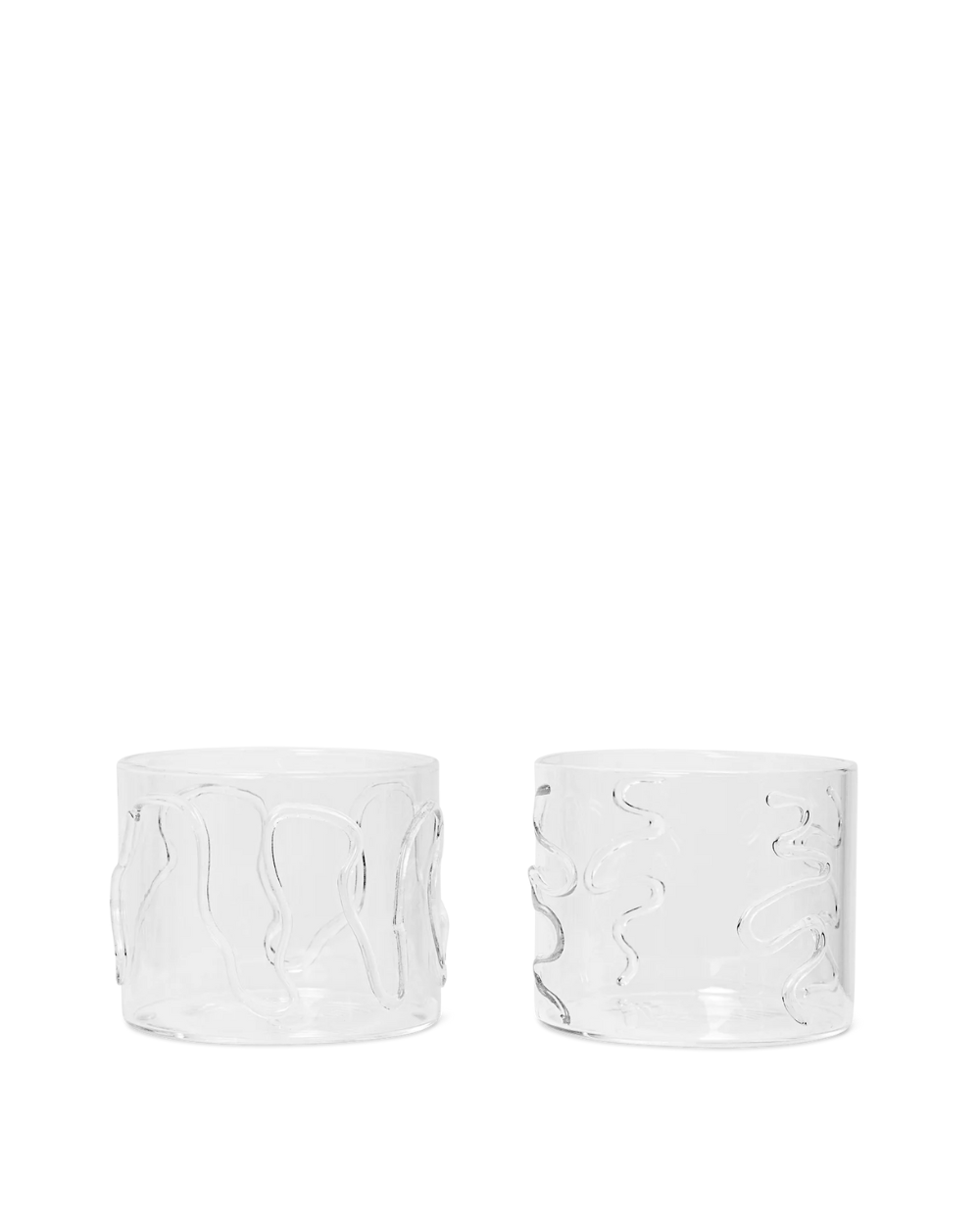 Low Doodle Glasses Set of 2 - Clear