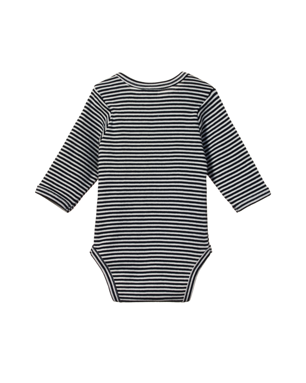 Organic Cotton Longsleeve Bodysuit - Navy Stripe