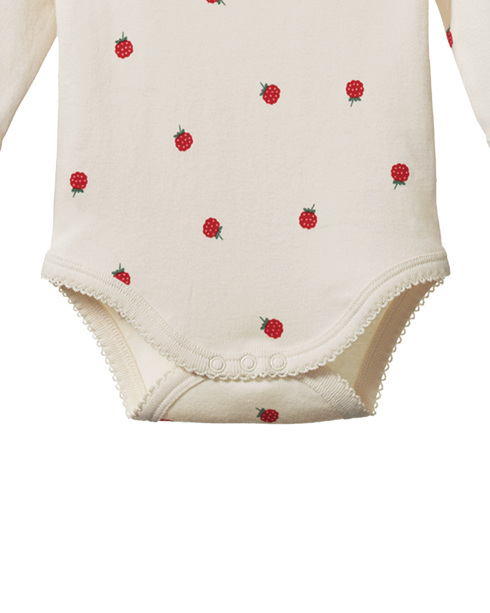 Organic Cotton Longsleeve Bodysuit - Raspberry Print