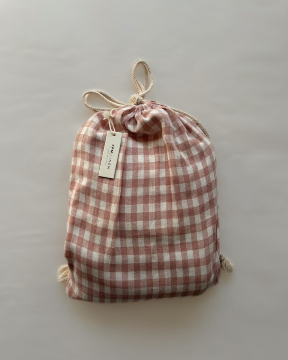 Single Duvet Set - Strawberry Cream Gingham