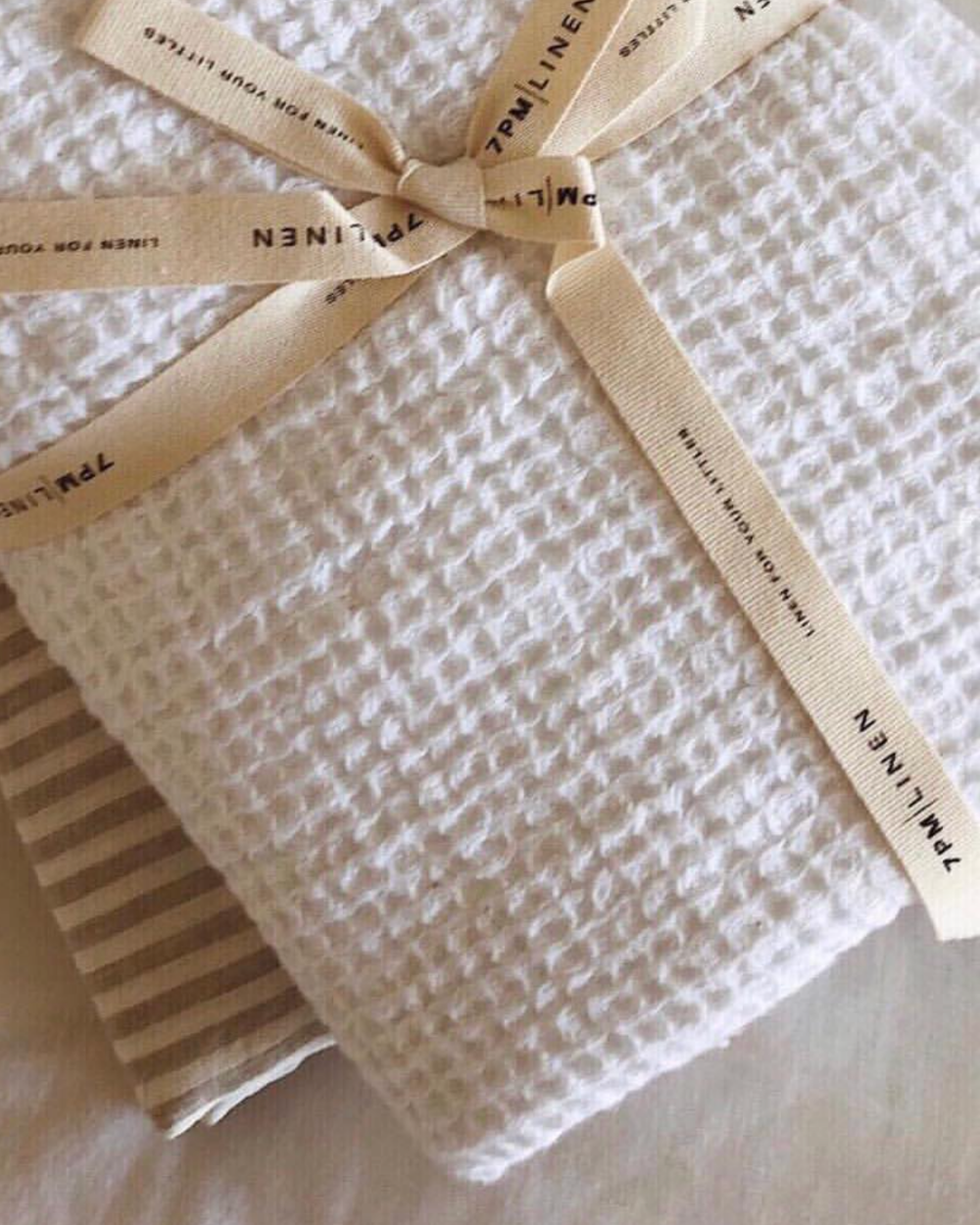 Waffle Bath Towel - White