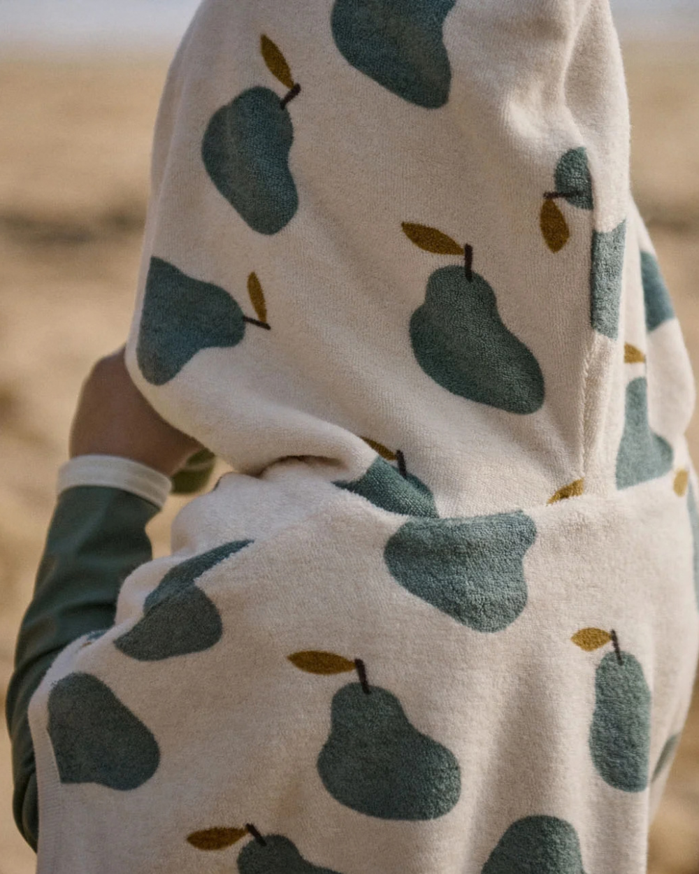 Hooded Poncho Towel - Pear Print