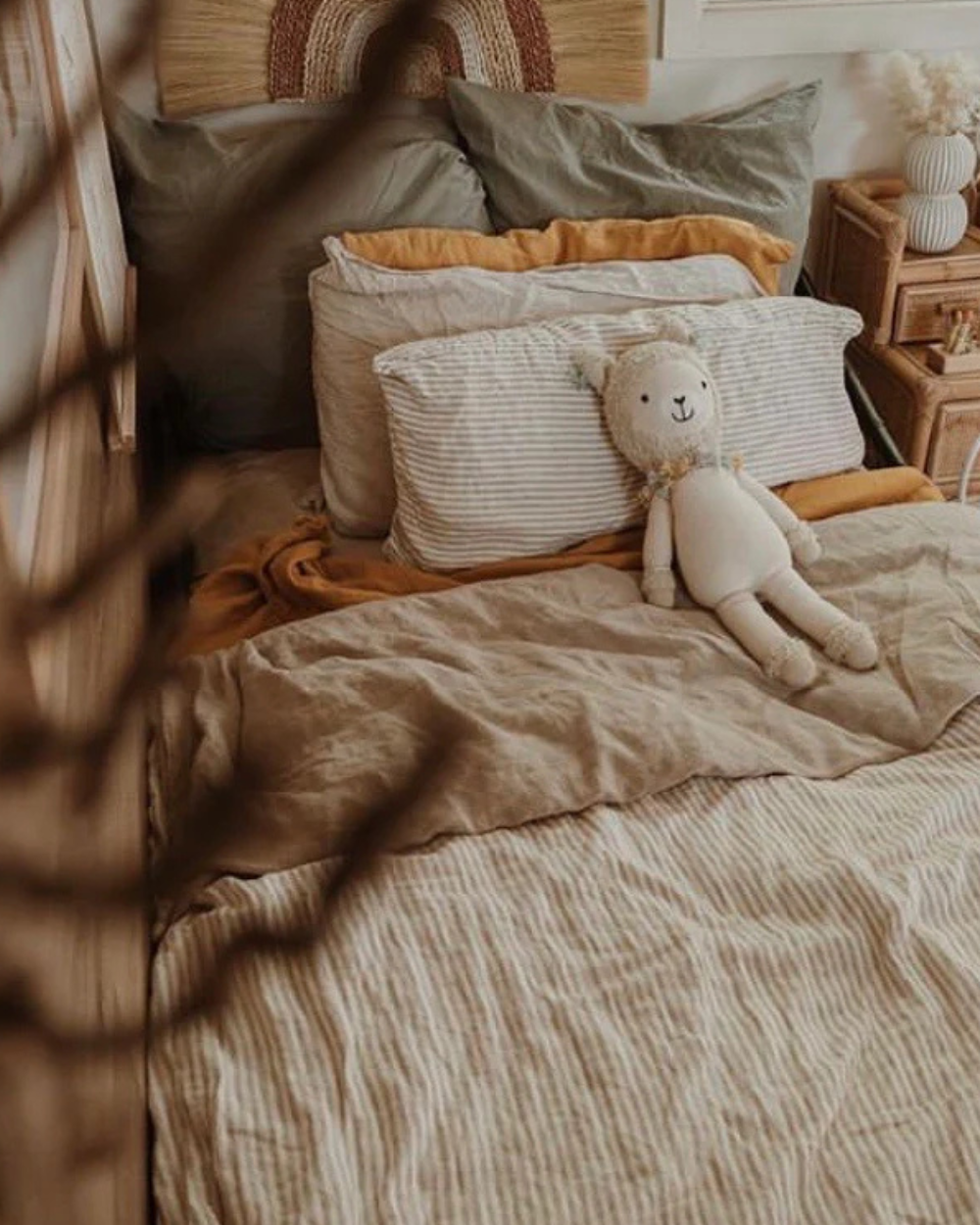 Single Sheet Set - Natural Stripe