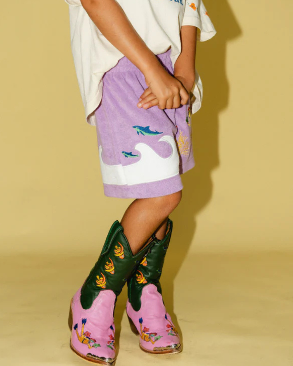 Kids Terry Scuba Shorts - Purple