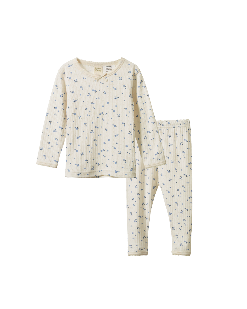 Long Sleeve Pointelle Pajamas - Daisy Print