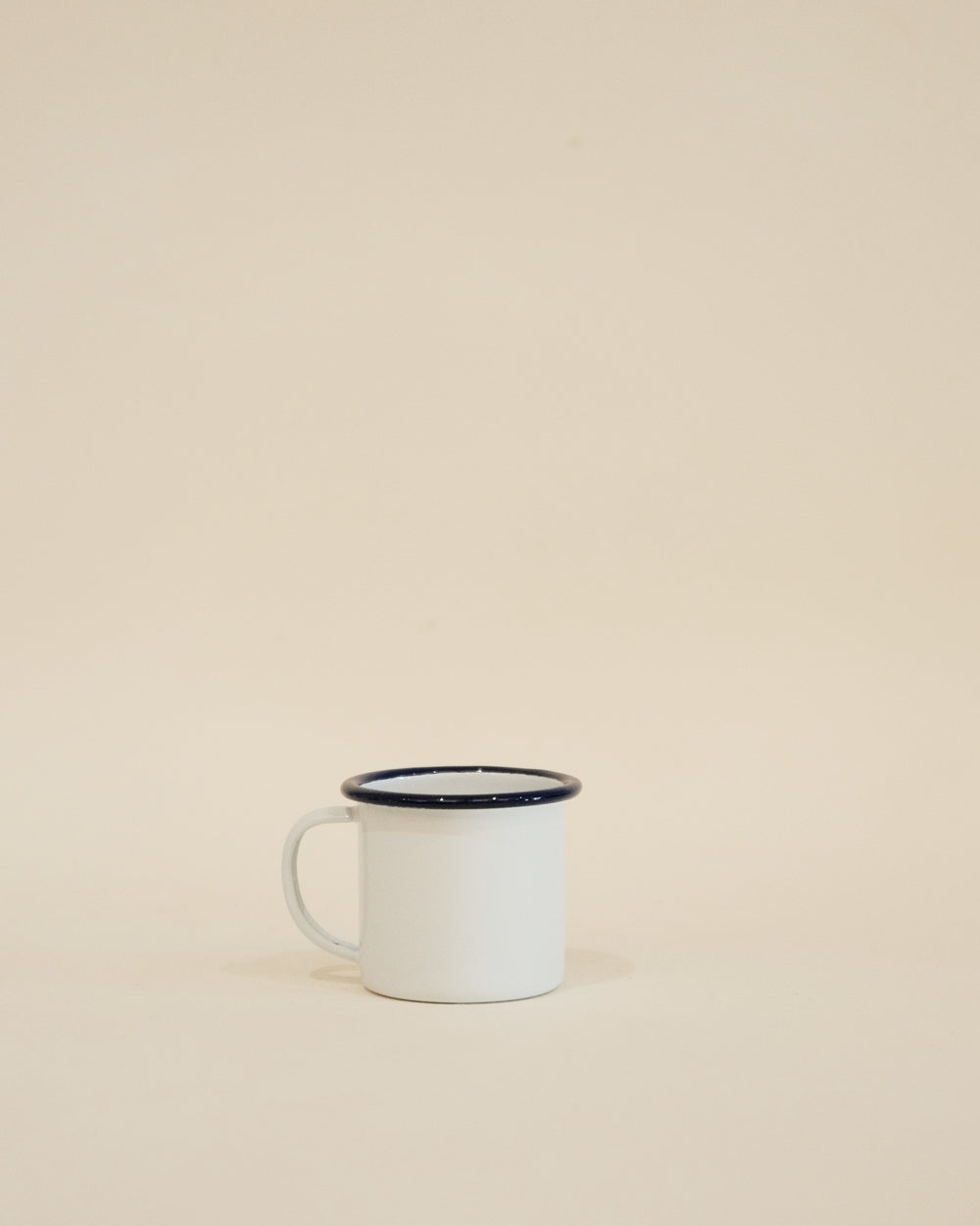 Falcon Enamel Mug 125ml - White and Blue Rim