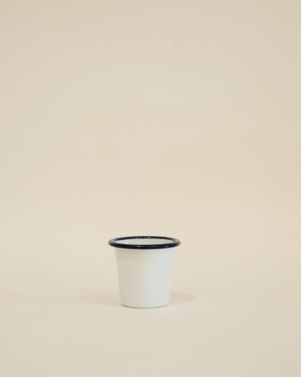 Falcon Enamel Mini Tumbler - White with Blue Rim