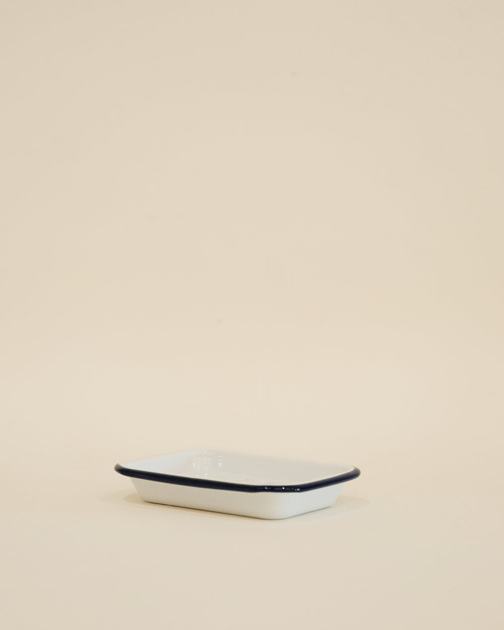 Falcon Enamel Soap Dish - White with Blue Rim