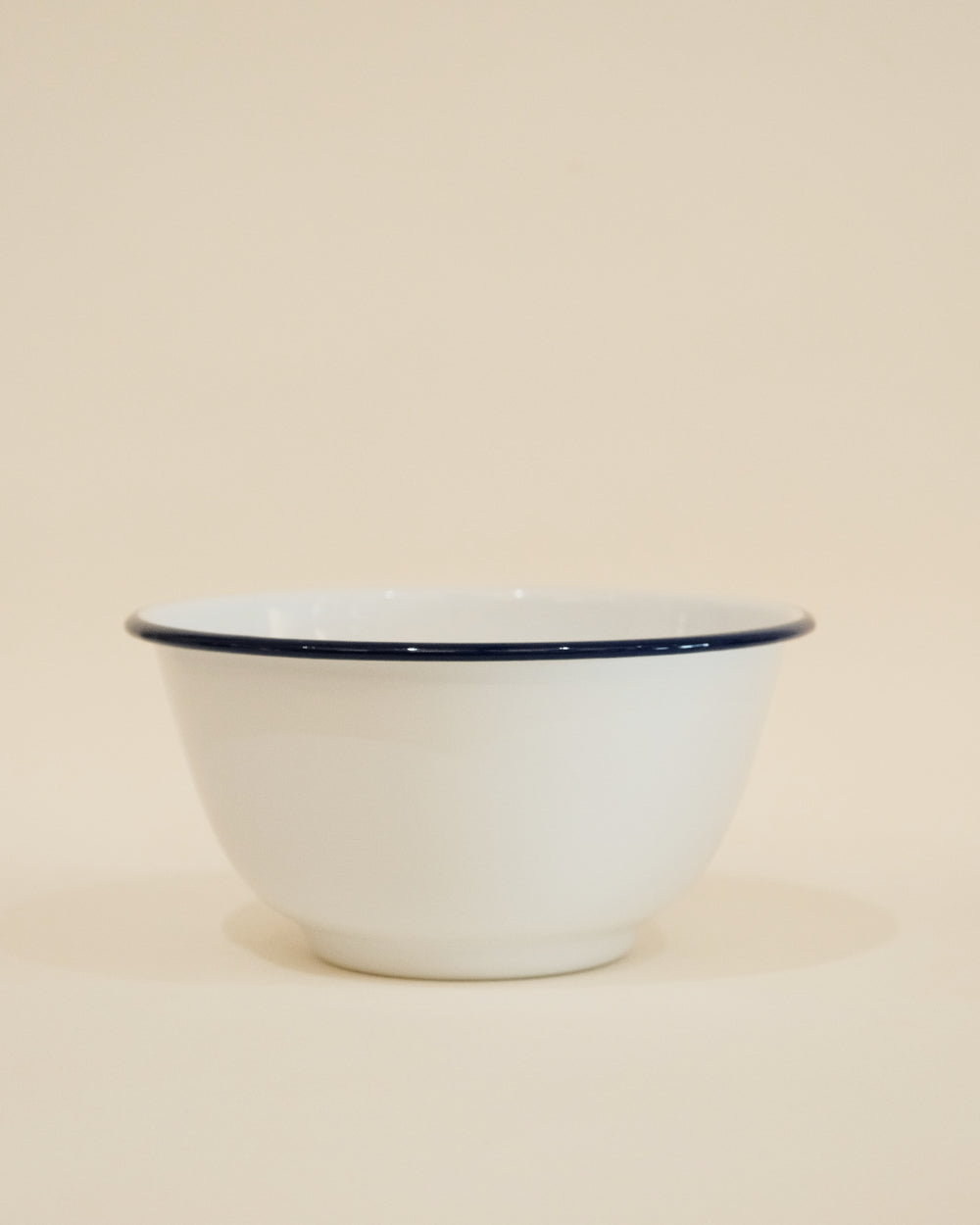 Falcon Enamel Footed Bowl 16cm - White with Blue Rim