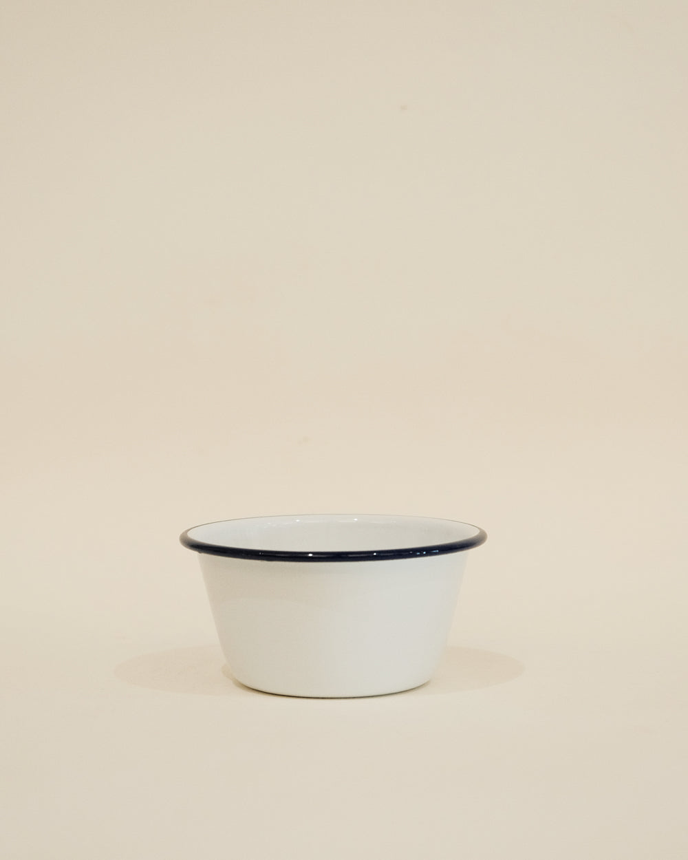 Falcon Enamel Pudding Basin 12cm - White with Blue Rim