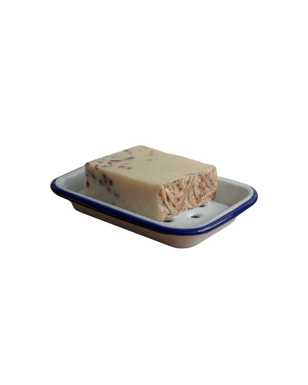 Falcon Enamel Soap Dish - White with Blue Rim