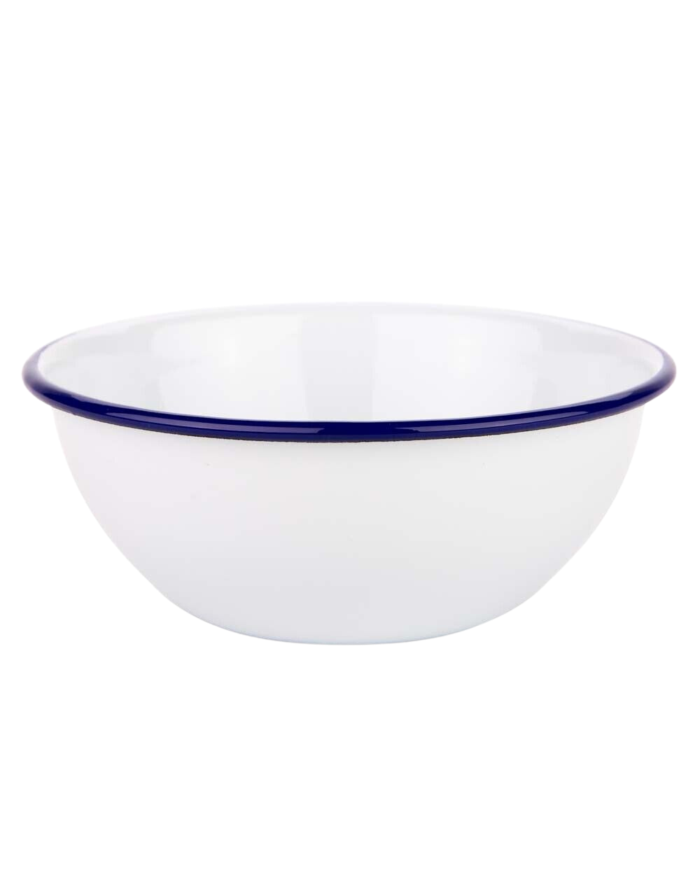 Falcon Enamel Bowl 14cm - White with Blue Rim