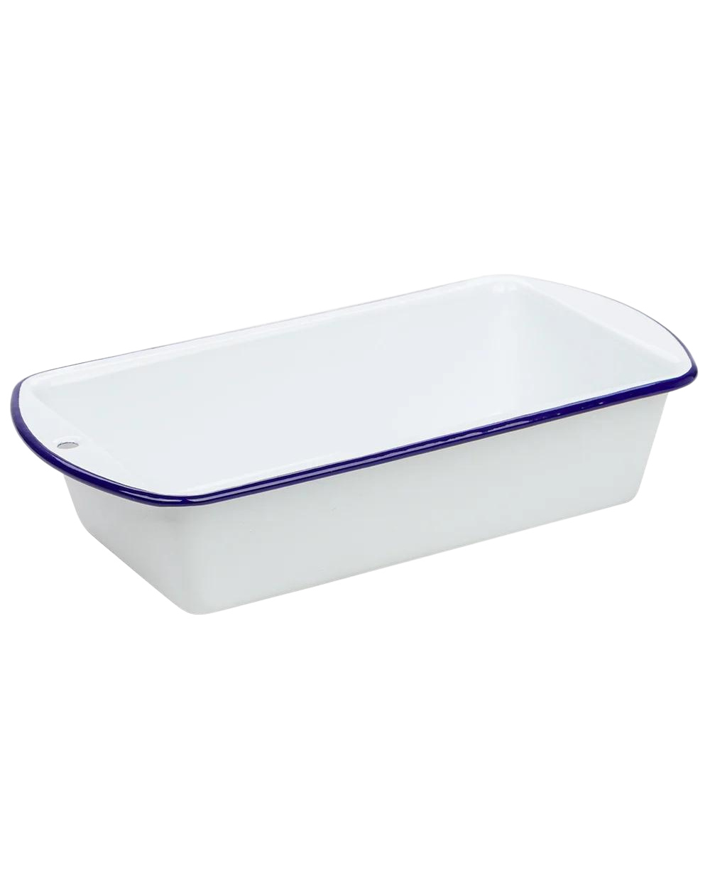 Falcon Enamel Loaf Pan 28cm - White with Blue Rim
