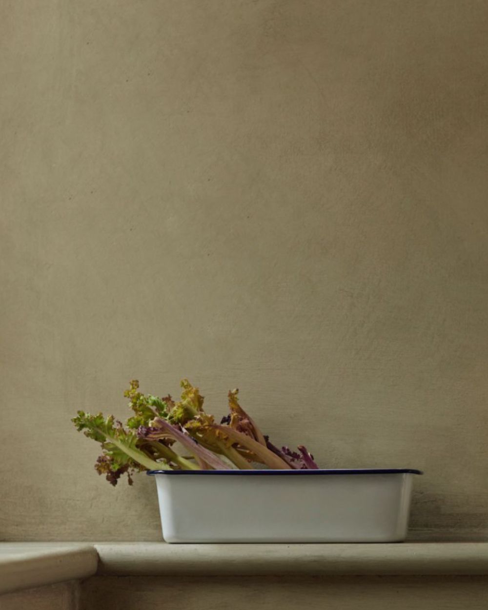 Falcon Enamel Loaf Pan 28cm - White with Blue Rim