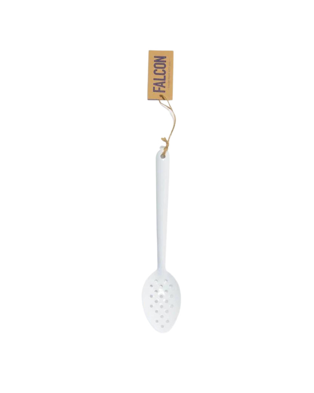 Falcon Enamel Perforated Spoon - White