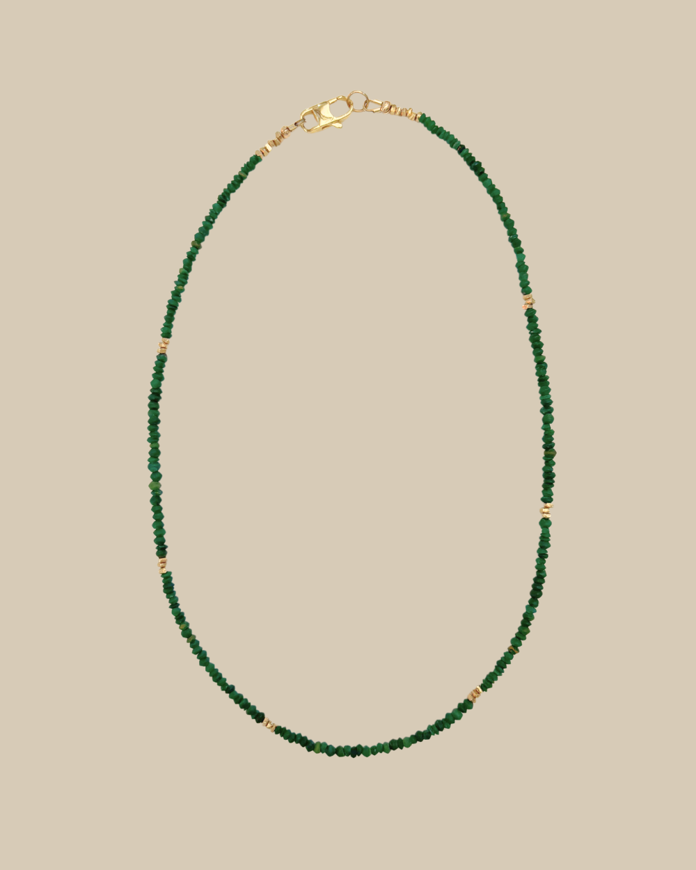 Green Jade & Vermeil Necklace