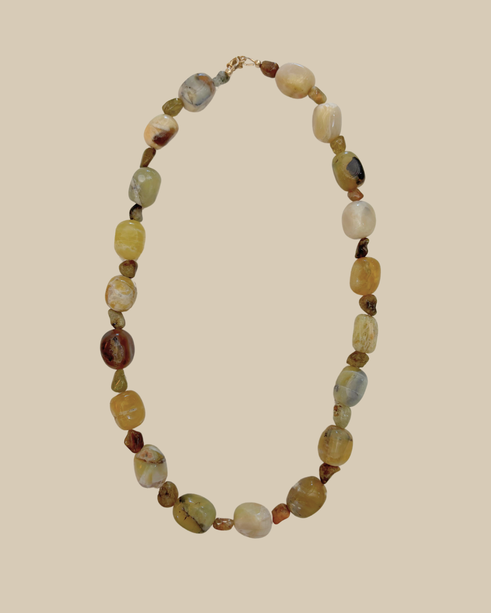 Yellow Opal & Green Garnett Necklace