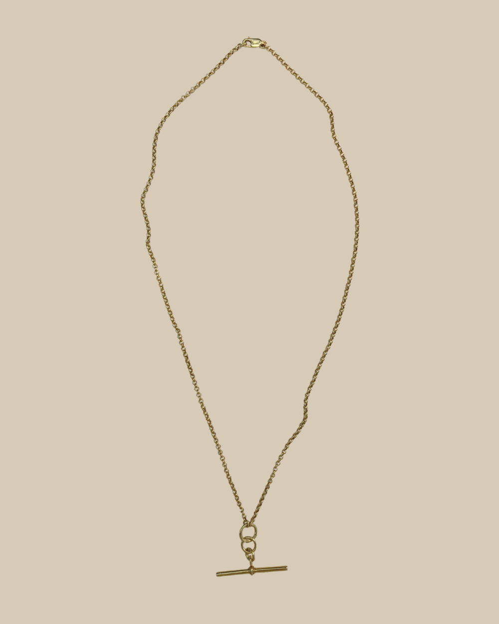 Fob Chain Necklace  - Gold Plated Silver