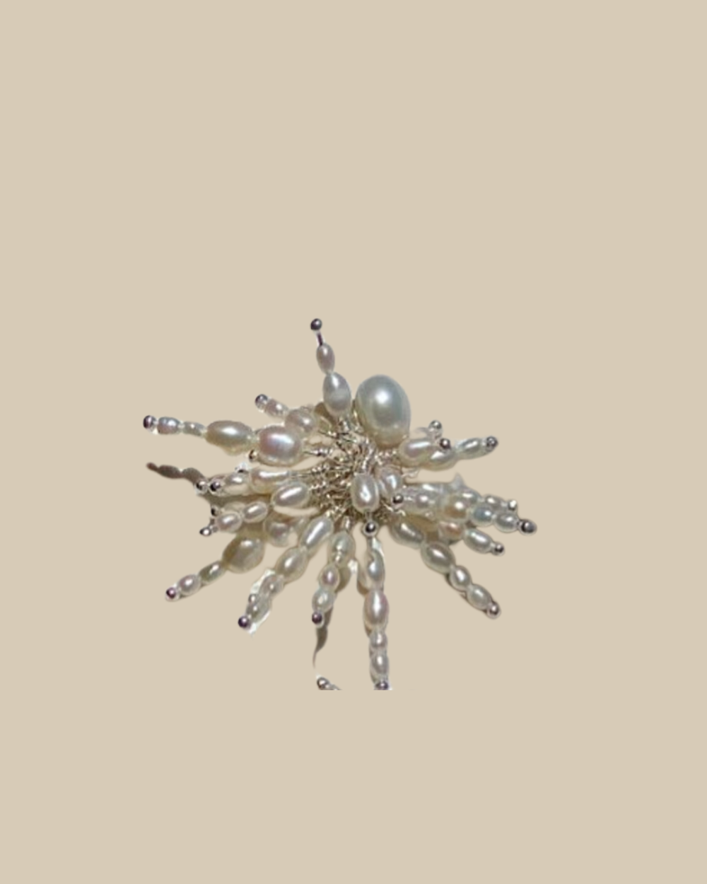 Starburst Pearl Brooch