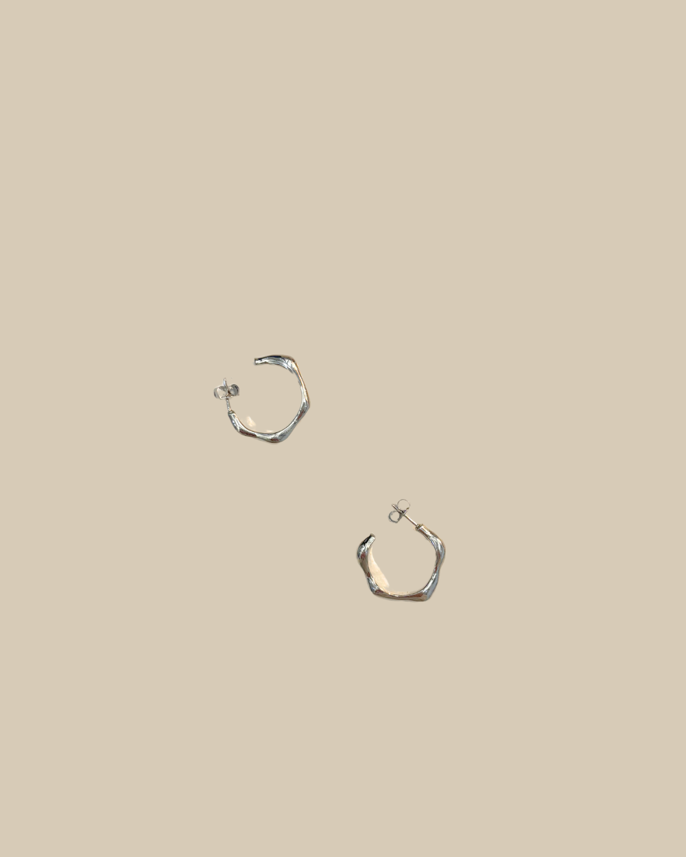 Wabi Sabi Heavy Hoops - Silver