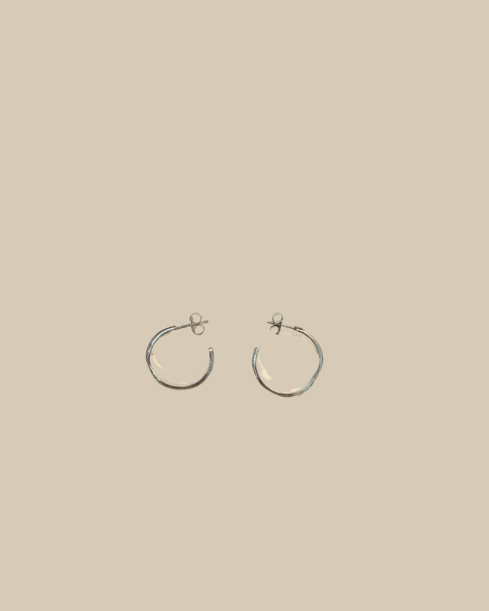 Wabi Sabi Fine Hoops - Silver