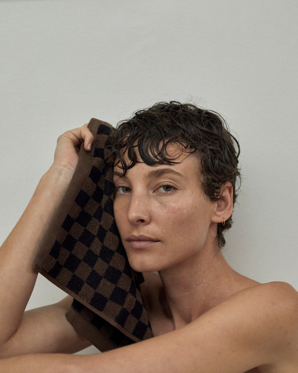 Quill Face Cloth - Tabac & Noir