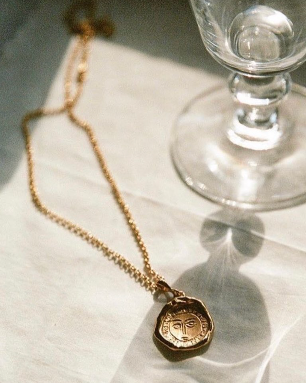 Picasso Sun Necklace - Gold Plated Silver