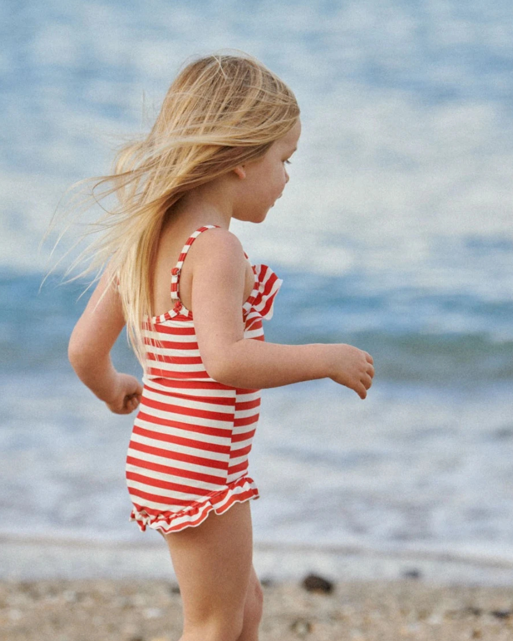 Frill Swimsuit - Red Sea Stripe