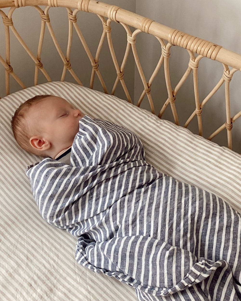 Pure Linen Wrap - Sea Breeze Stripe