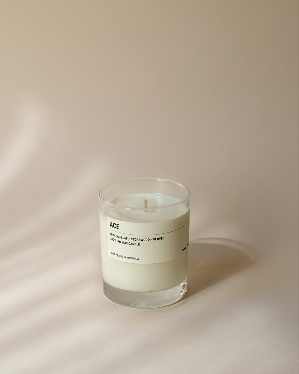 ACE: Tobacco Leaf / Cedarwood / Vetiver - Clear Candle 300g