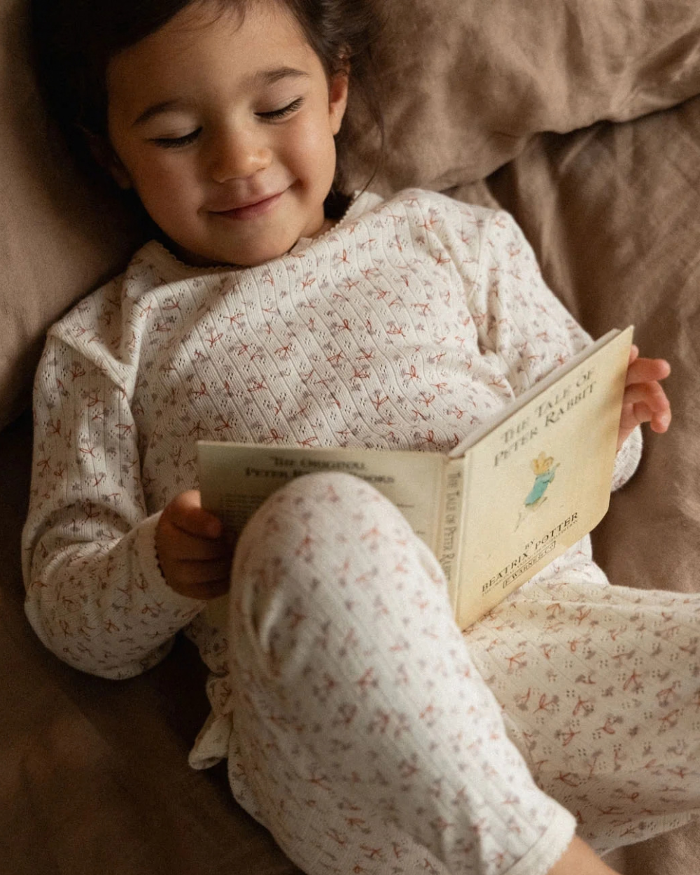 Long Sleeve Pointelle Pyjamas - Dandelion Print