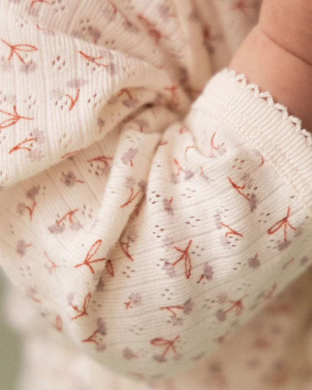 Longsleeve Pointelle Bodysuit - Dandelion Print