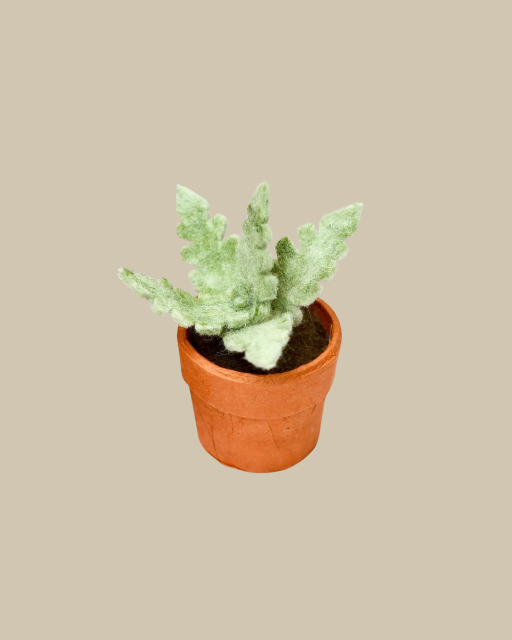 Felt Silver Fern with Lokta Paper Pot