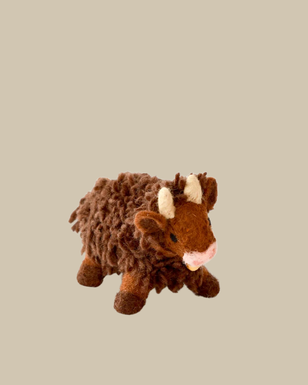 Felt Highland Cow Toy - Dark Brown