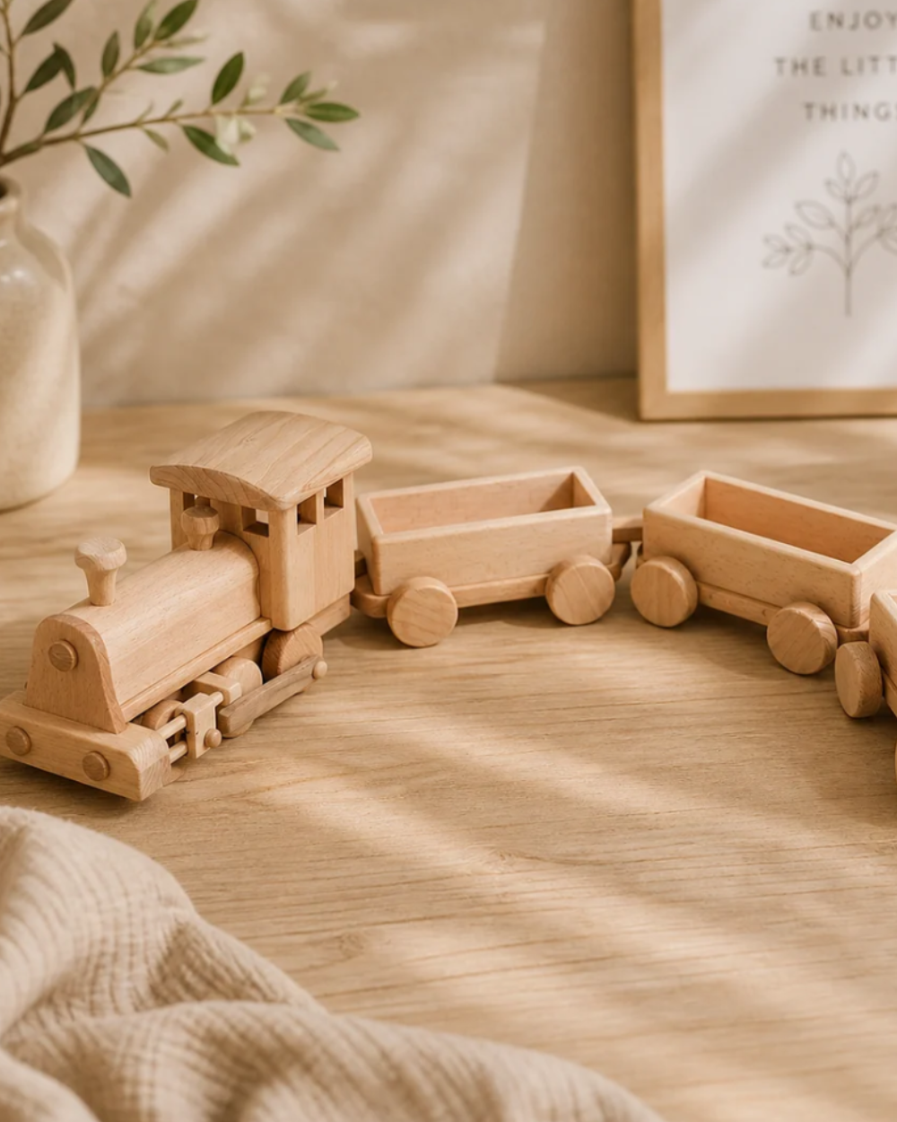 Large Wooden Toy Cargo Train Set - Clementine