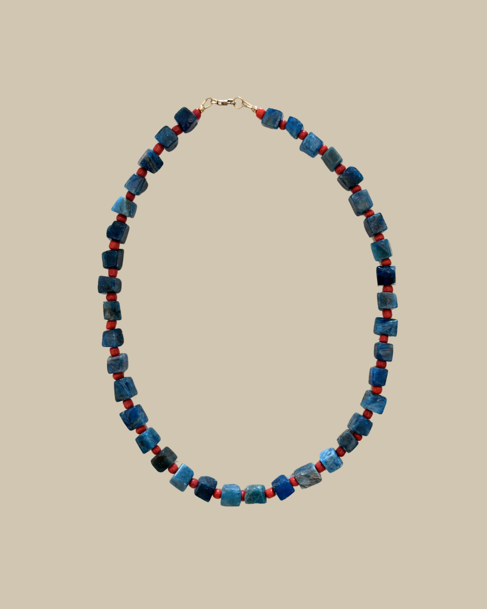 Tamarin Necklace -Apatite & Red Glass